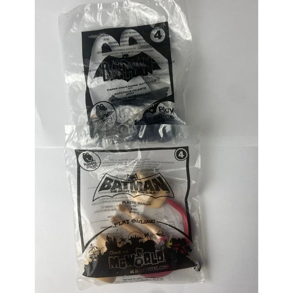 Vintage Mcdonalds Happy Meal Batman Batcycle & Plastic Man Lot Superheros